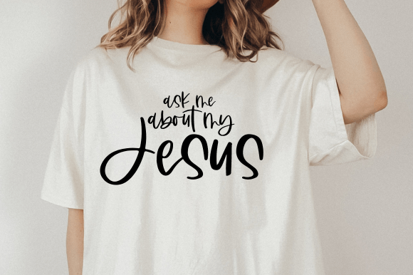 Ask Me About My Jesus SVG Graphics for Faith Crafts