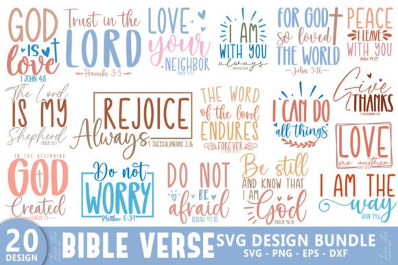 Bible Verse SVG Graphics for Faith Crafts
