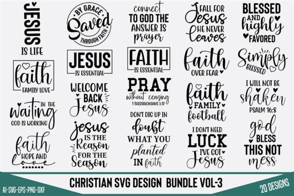 Christian SVG Design Bundle Vol-3: Graphics for Crafts