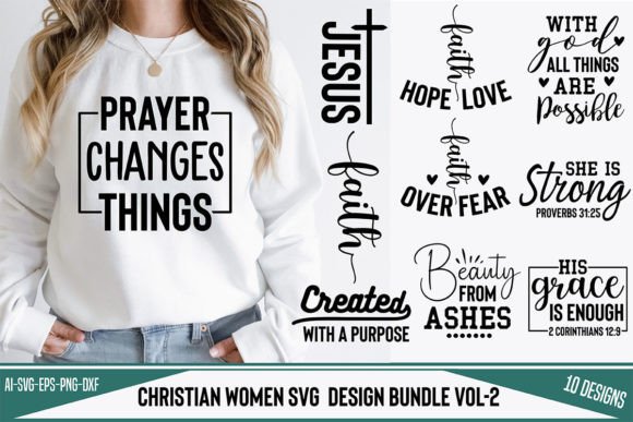 Christian Women SVG Graphics for Faith-Based Crafts