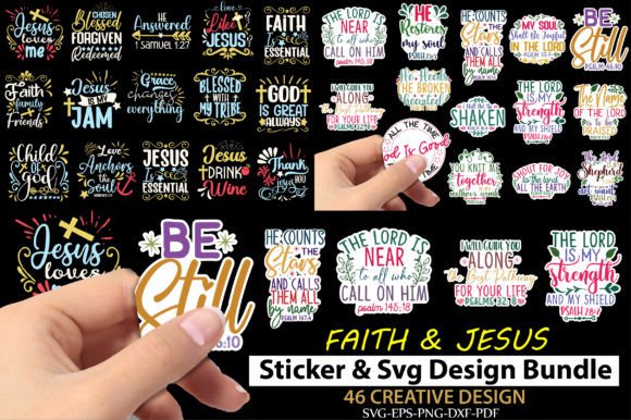 Faith Jesus Sticker Svg Bundle: Graphics for Crafts