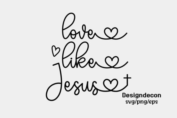 Love Like Jesus Minimal Heart Type Svg for Crafts Graphics