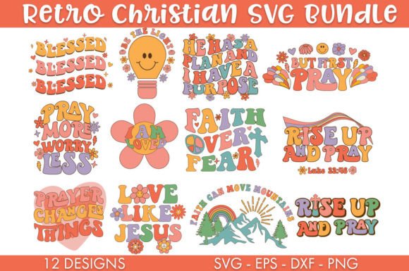 Retro Christian SVG Bundle: Graphics for Faith Crafts