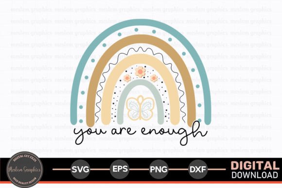 You Are Enough Christian Retro SVG for Crafts & Graphics